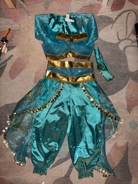 Kids Teal and Gold Genie Costume - Complete Dress-Up Set